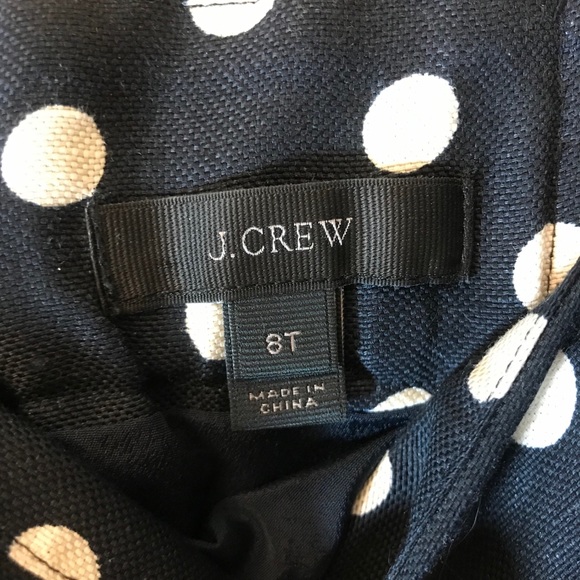 J.Crew Blue Navy Tie Straps Polka Dots Dress - Picture 5 of 12